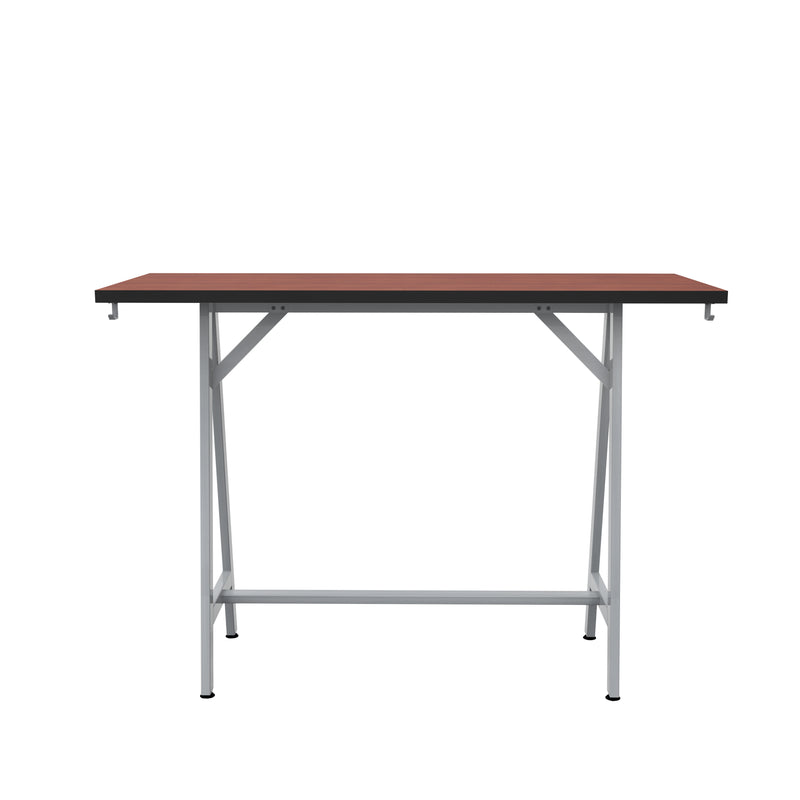 Spark Teaming Table, 60x24" Rectangular Worksurface, 42"H Silver Base