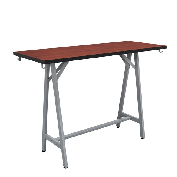 Spark Teaming Table, 60x24" Rectangular Worksurface, 42"H Silver Base