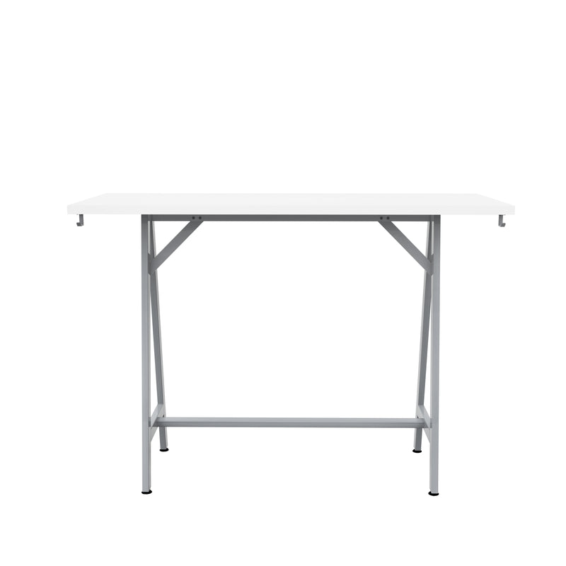 Spark Teaming Table, 60x24" Rectangular Worksurface, 42"H Silver Base