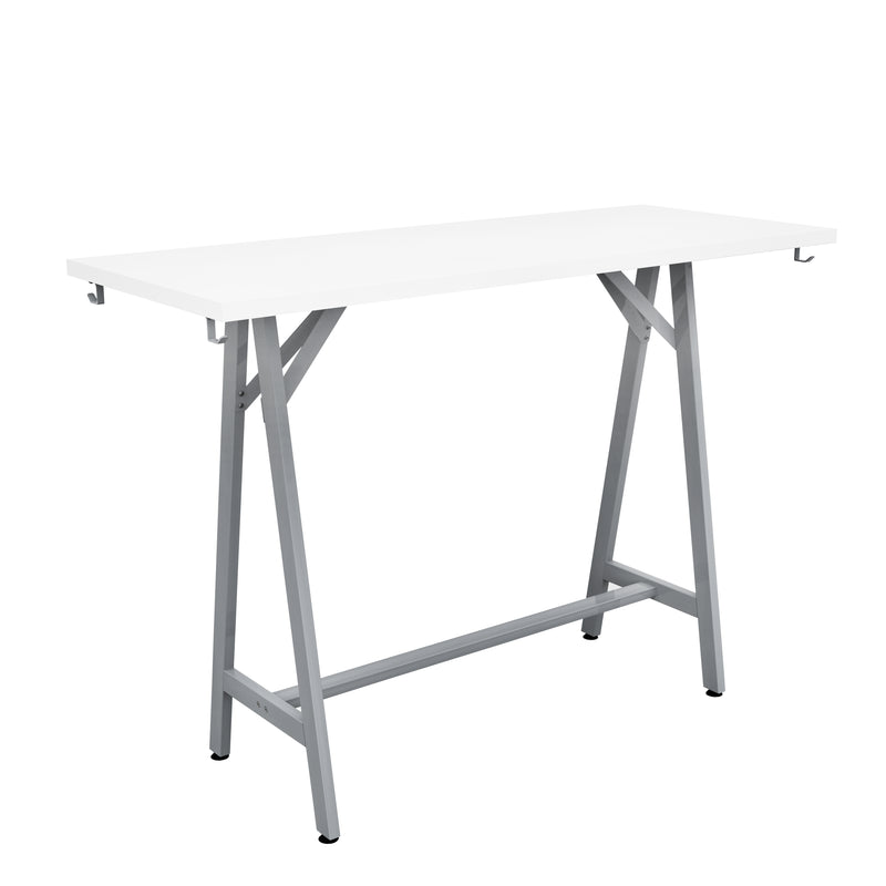 Spark Teaming Table, 60x24" Rectangular Worksurface, 42"H Silver Base