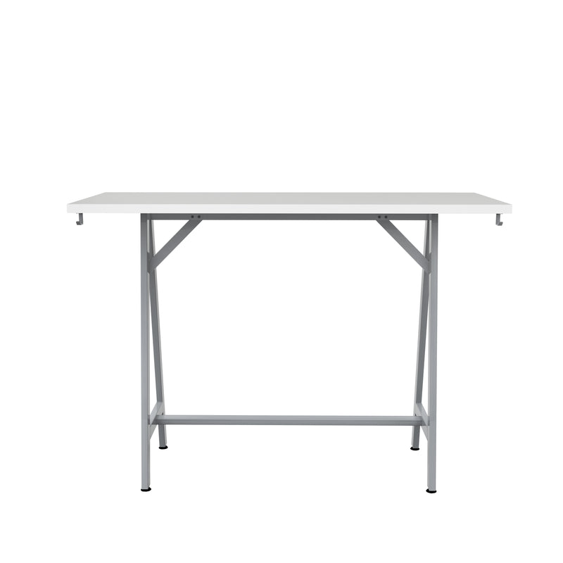 Spark Teaming Table, 60x24" Rectangular Worksurface, 42"H Silver Base