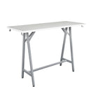 Spark Teaming Table, 60x24" Rectangular Worksurface, 42"H Silver Base