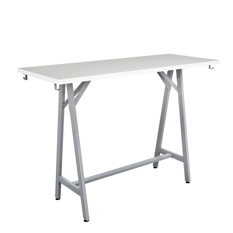 Spark Teaming Table, 60x24" Rectangular Worksurface, 42"H Silver Base