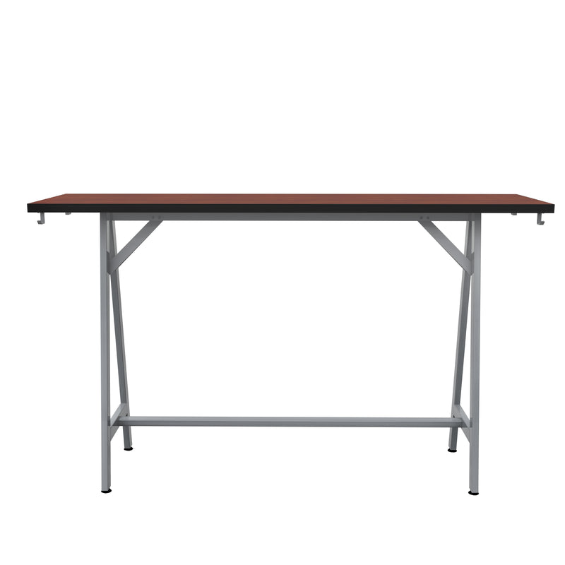 Spark Teaming Table, 72x20" Rectangular Worksurface, 42"H Silver Base