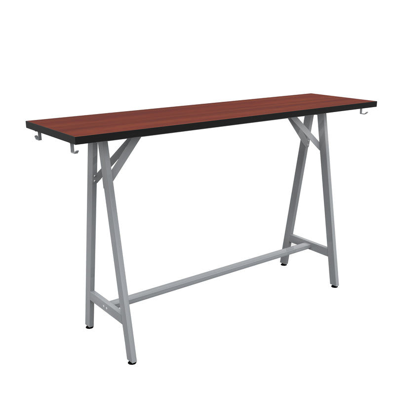 Spark Teaming Table, 72x20" Rectangular Worksurface, 42"H Silver Base