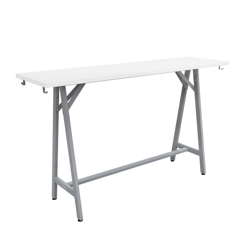 Spark Teaming Table, 72x20" Rectangular Worksurface, 42"H Silver Base