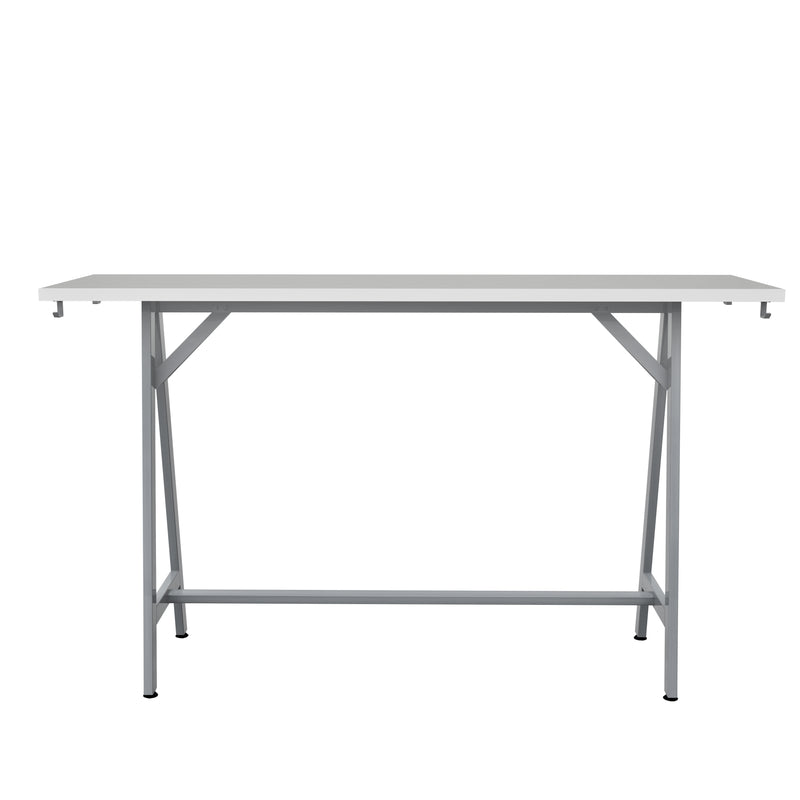 Spark Teaming Table, 72x20" Rectangular Worksurface, 42"H Silver Base