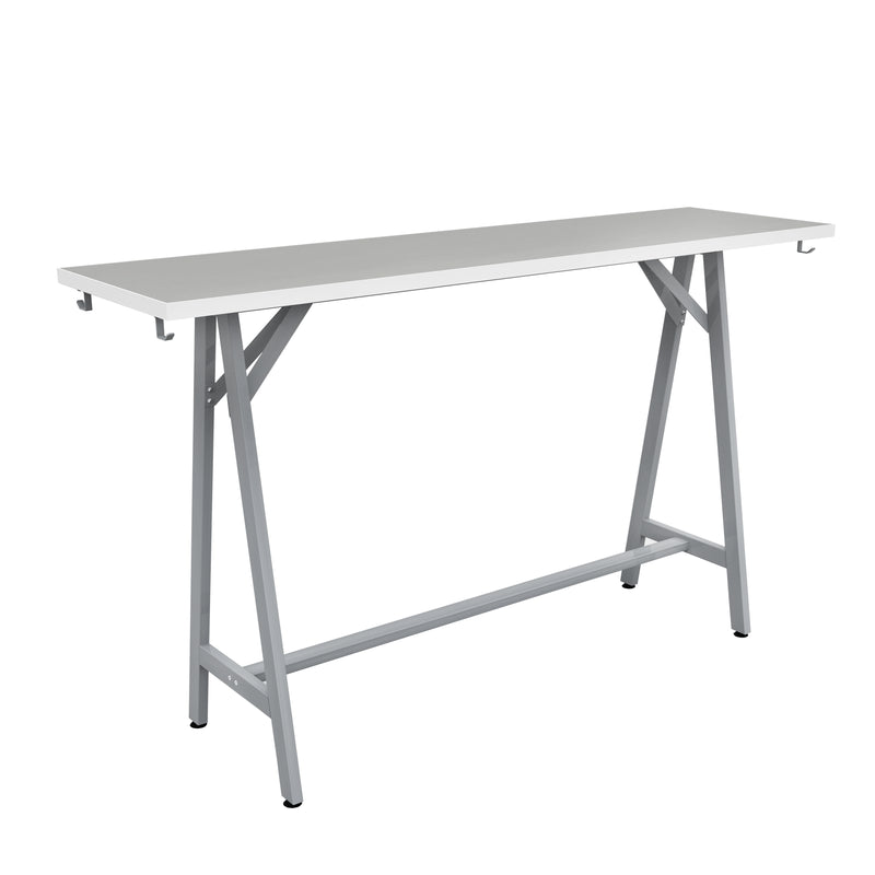 Spark Teaming Table, 72x20" Rectangular Worksurface, 42"H Silver Base