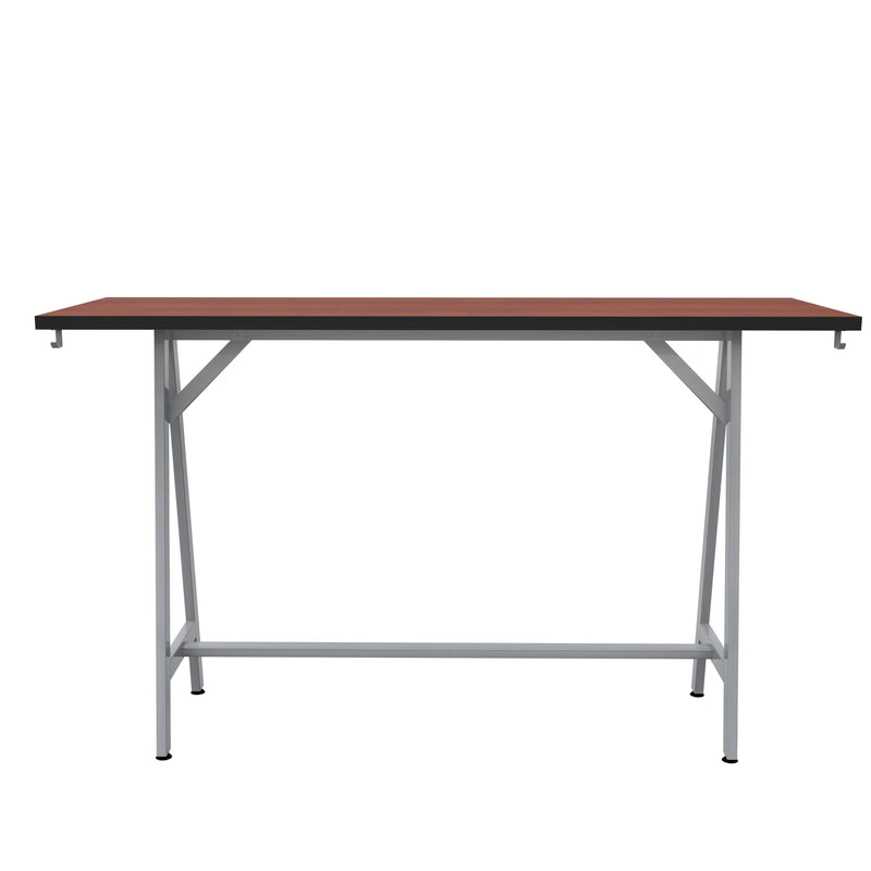 Spark Teaming Table, 72x24" Rectangular Worksurface, 42"H Silver Base