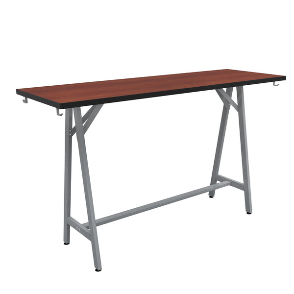 Spark Teaming Table, 72x24" Rectangular Worksurface, 42"H Silver Base