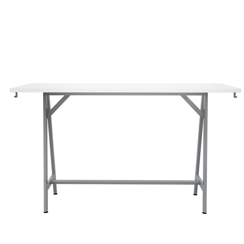 Spark Teaming Table, 72x24" Rectangular Worksurface, 42"H Silver Base