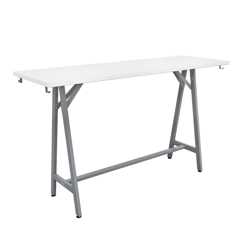 Spark Teaming Table, 72x24" Rectangular Worksurface, 42"H Silver Base