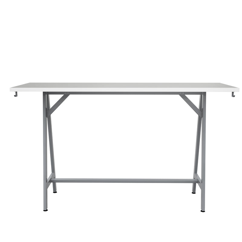 Spark Teaming Table, 72x24" Rectangular Worksurface, 42"H Silver Base