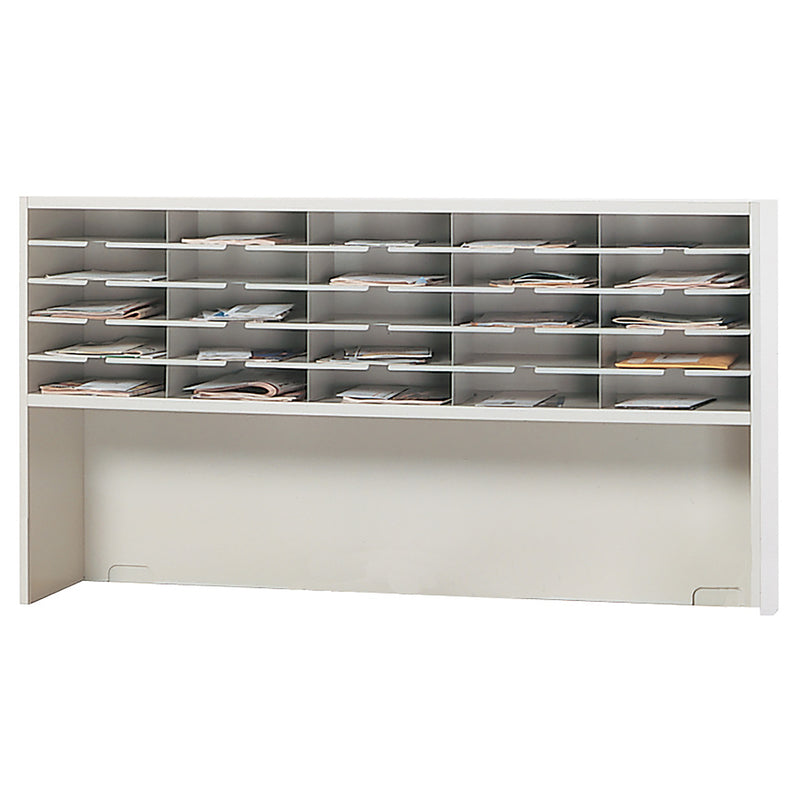 Mailflow-to-Go 1-Tier Sorter, Riser, 60"W x 13 1/4"D x 33 1/4"H, 25 Pockets