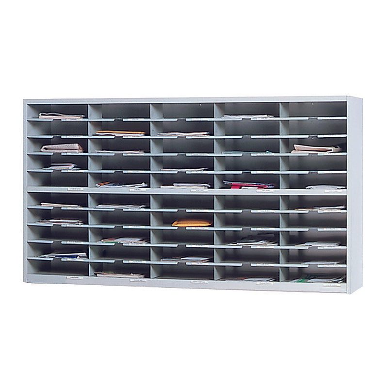 Mailflow-to-Go 2-Tier Sorter, No Riser, 60"W x 13 1/4"D x 33 1/4"H, 50 Pockets