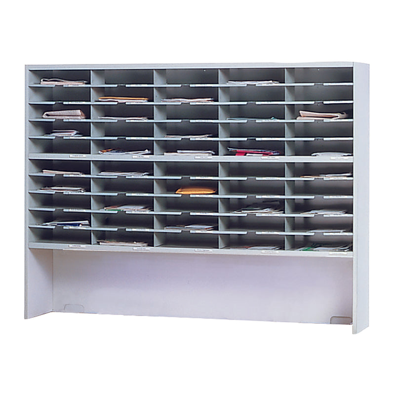 Mailflow-to-Go 2-Tier Sorter, Riser, 60"W x 13 1/4"D x 46 1/4"H, 50 Pockets