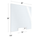 SafeGuard Barrier Clear Acrylic Screen with Transaction Cutout - 36"W x 30"H