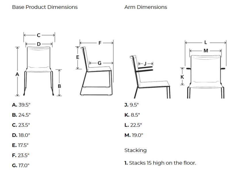 Splash Stackable Poly Back Counter Stool on a Sled Base