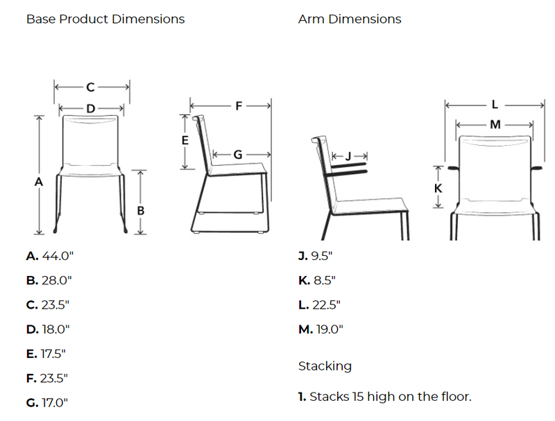 Splash Stackable Poly Back Bar Stool on a Sled Base