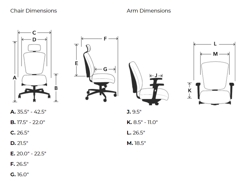 Brisbane HD 24/7 Mid Back Chair With a Large C Seat