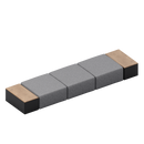 Conversa 5 Piece Backless Modular Sofa Bench with Tables