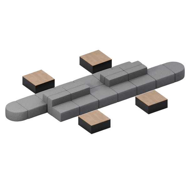 KFI Studios Conversa Piece Modular Lounge Seating Configuration with Tables