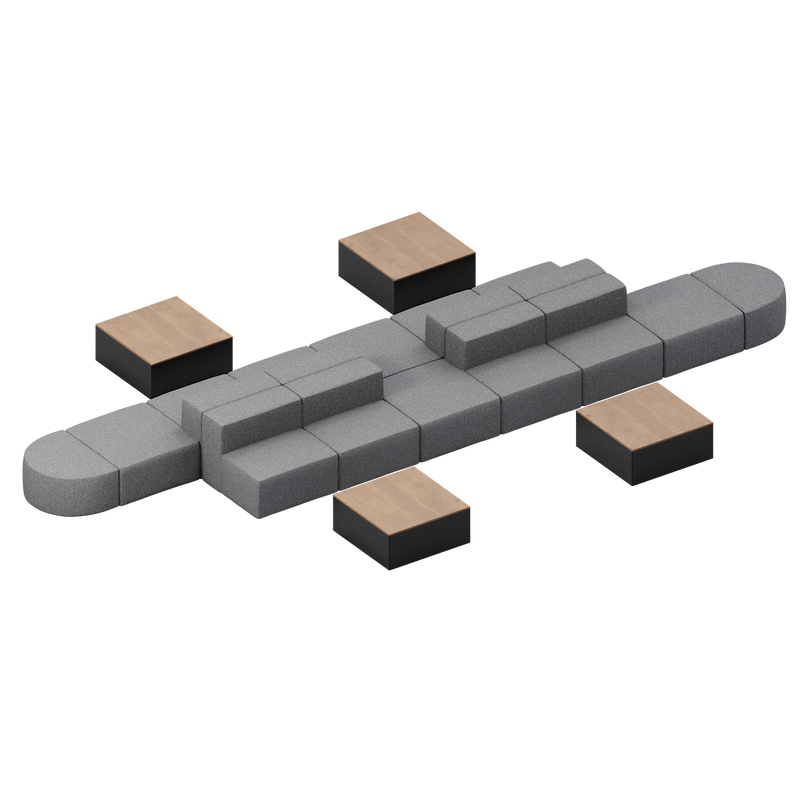 KFI Studios Conversa Piece Modular Lounge Seating Configuration with Tables