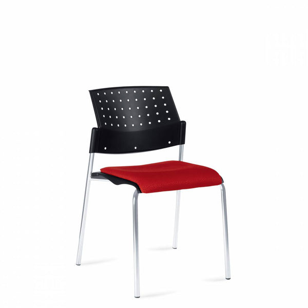 Sonic™ Armless Stacking Chair with Upholstered Seat & Polypropylene Back