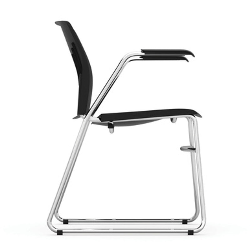 OfficeSource | Stacked Seating | Stackable Side Chair with Chrome Frame