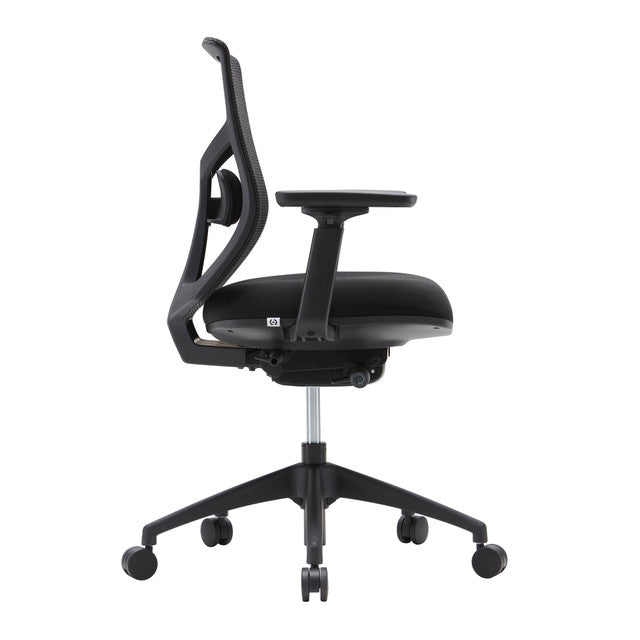 Starlight Mid Back Luxe Task Chair with Black Frame and Seat Slider