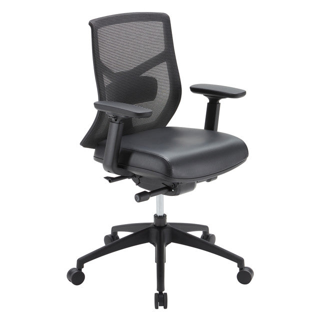 Starlight Mid Back Luxe Task Chair with Black Frame and Seat Slider