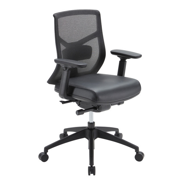 Starlight Mid Back Luxe Task Chair with Black Frame and Seat Slider