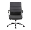 Studio Mid Back Upholstered Chair with Chrome Frame