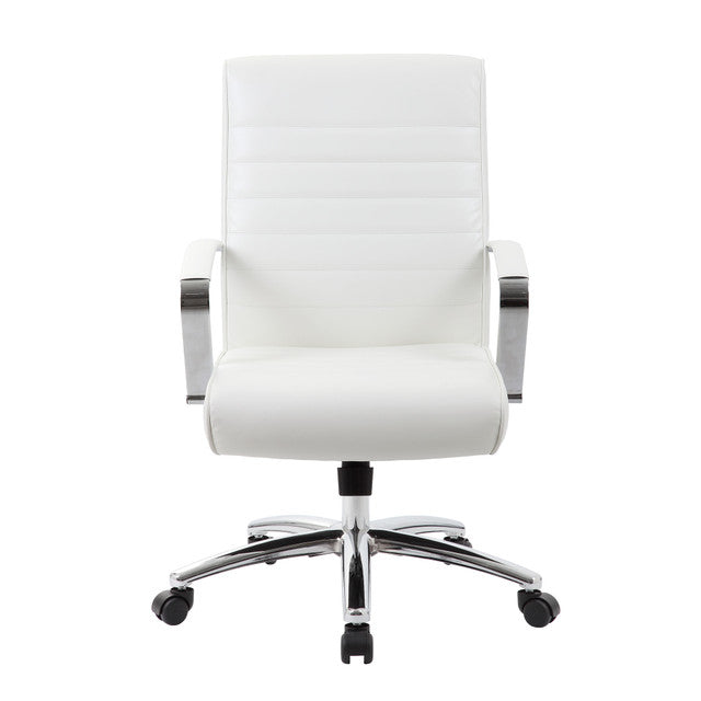 Studio Mid Back Upholstered Chair with Chrome Frame