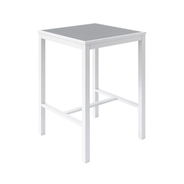 Eveleen 30" x 30" Square Bar Table Indoor / Outdoor Synthetic Polymer Aluminum Frame