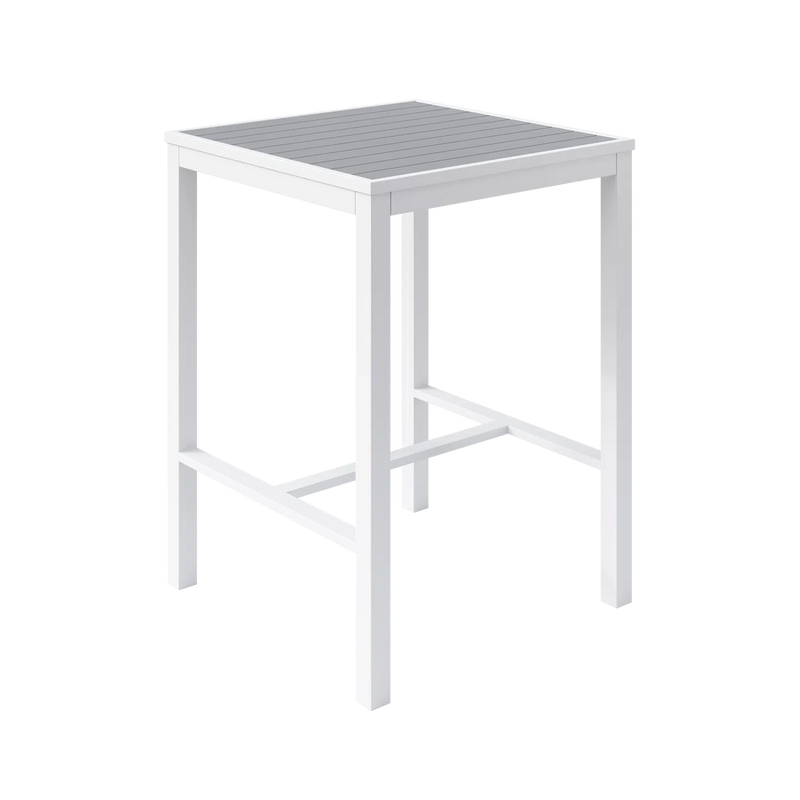 Eveleen 30" x 30" Square Bar Table Indoor / Outdoor Synthetic Polymer Aluminum Frame