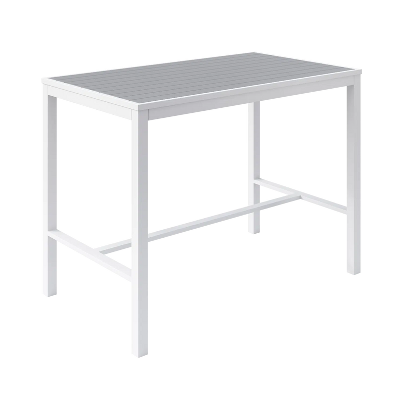 Eveleen 32" x 55" Rectangle Bar Table Indoor / Outdoor Synthetic Polymer Aluminum Frame