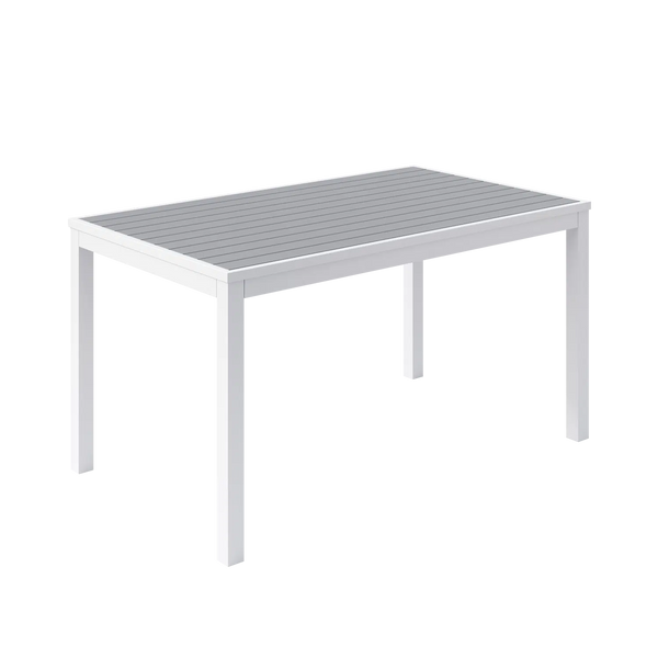 Eveleen 32" x 55" Rectangle Cafe Table Indoor / Outdoor Synthetic Polymer Aluminum Frame