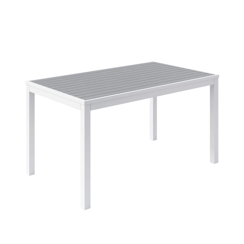 Eveleen 32" x 55" Rectangle Cafe Table Indoor / Outdoor Synthetic Polymer Aluminum Frame