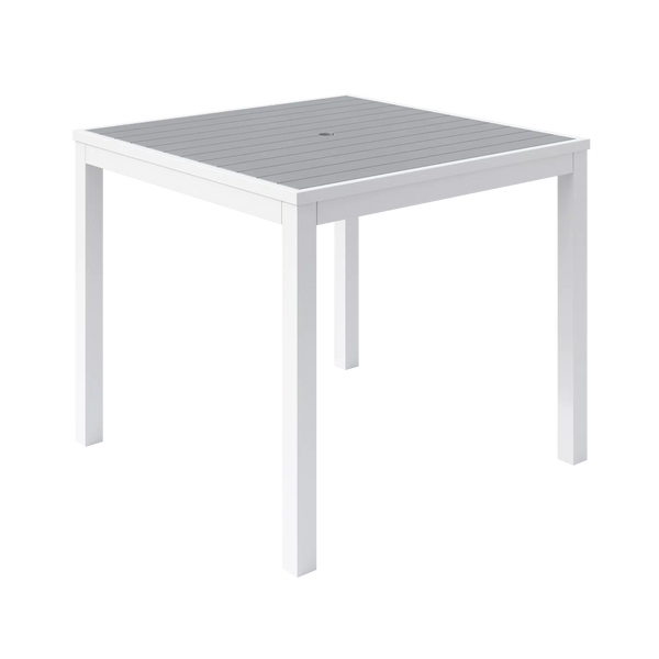 Eveleen 35" x 35" Square Cafe Table Indoor / Outdoor Synthetic Polymer Aluminum Frame