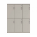 Prime™ 53.6"H Triple Column Locker, Two Rows, 42"W x 18"D, Flat Metal Doors - Left Opening