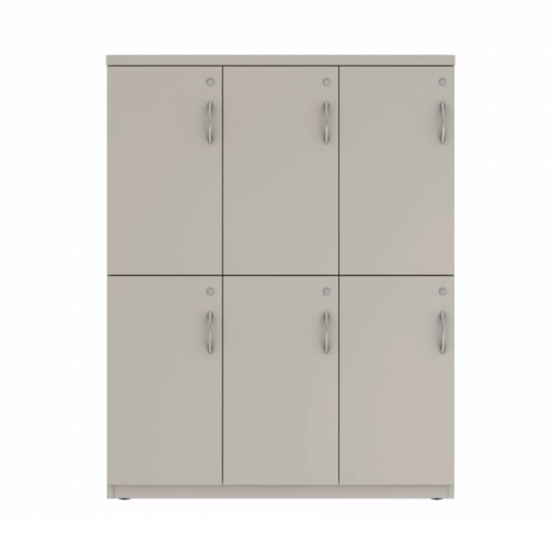 Prime™ 53.6"H Triple Column Locker, Two Rows, 42"W x 18"D, Flat Metal Doors - Left Opening