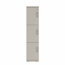 Prime™ 53.6"H Single Column Locker, Three Rows, 12"W x 18"D, Flat Metal Doors - Left Opening