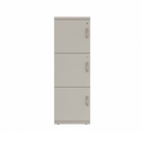 Prime™ 53.6"H Single Column Locker, Three Rows, 18"W x 18"D, Flat Metal Doors - Left Opening