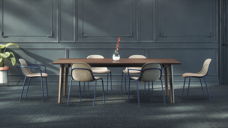 Voodoo 36" x 72" Rounded Rectangle Cafe Table HPL Top with Matching 3MM PVC Square Edge