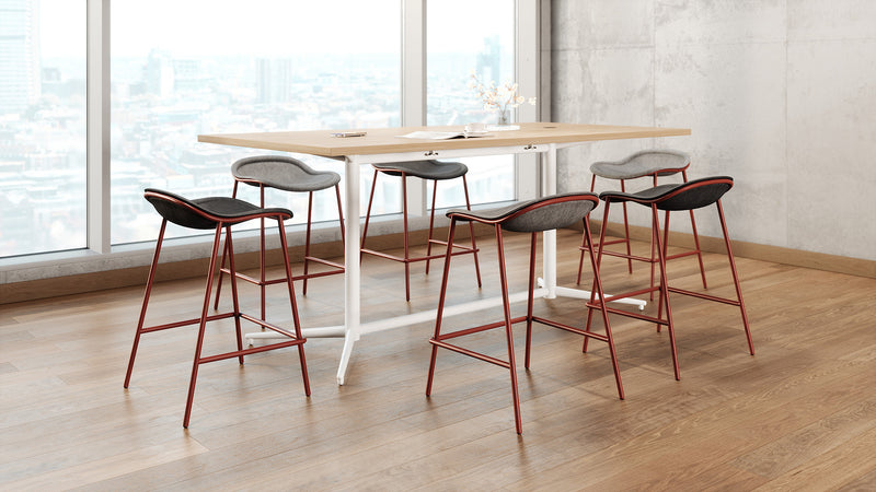 Vaux 36 x 72" Rounded Rectangle Conference Table HPL Top with Square Edge Glides 36"H
