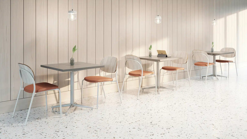 Vaux 42" Squircle Cafe Table HPL Top with Knife Edge Glides 30"H