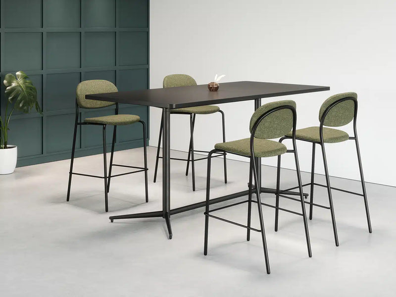 Vaux 36 x 72" Rounded Rectangle Conference Table HPL Top with Square Edge Glides 36"H