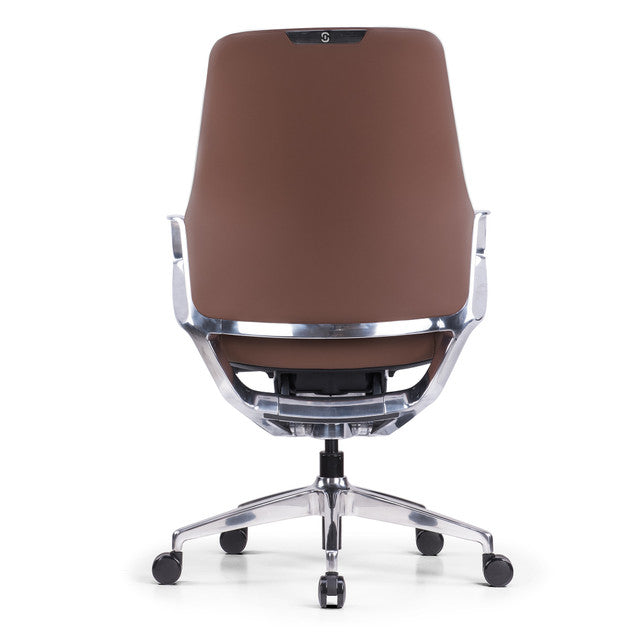 Veneto Executive Mid Back Chair with Polished Aluminum Frame