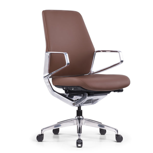 Veneto Executive Mid Back Chair with Polished Aluminum Frame